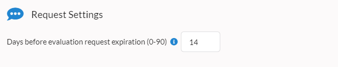 Evaluation settings with expiration time-frame screenshot